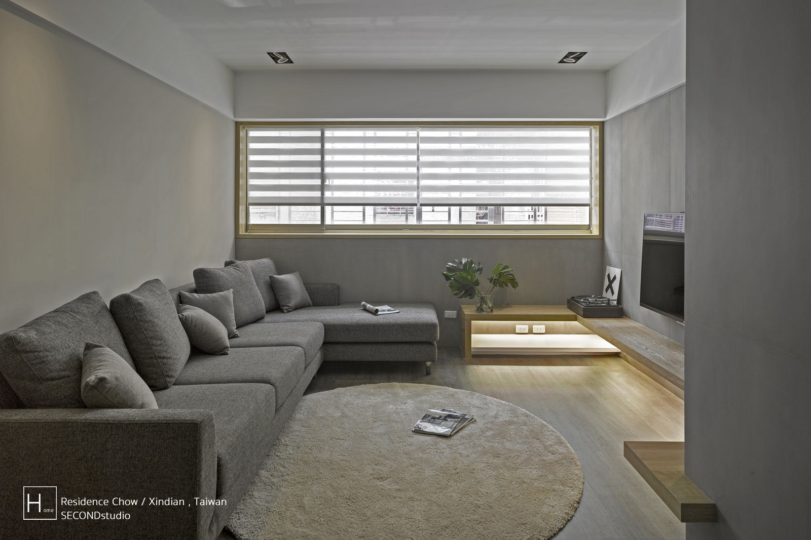 客 廳 / Living room SECONDstudio Minimalist living room Concrete