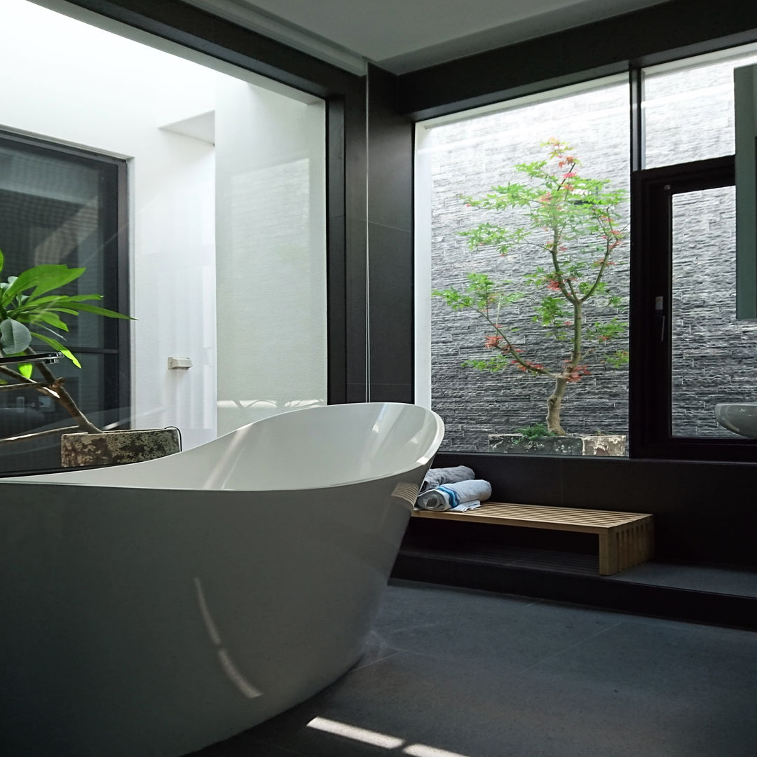 沐浴自然中 黃耀德建築師事務所 Adermark Design Studio Minimalist bathroom