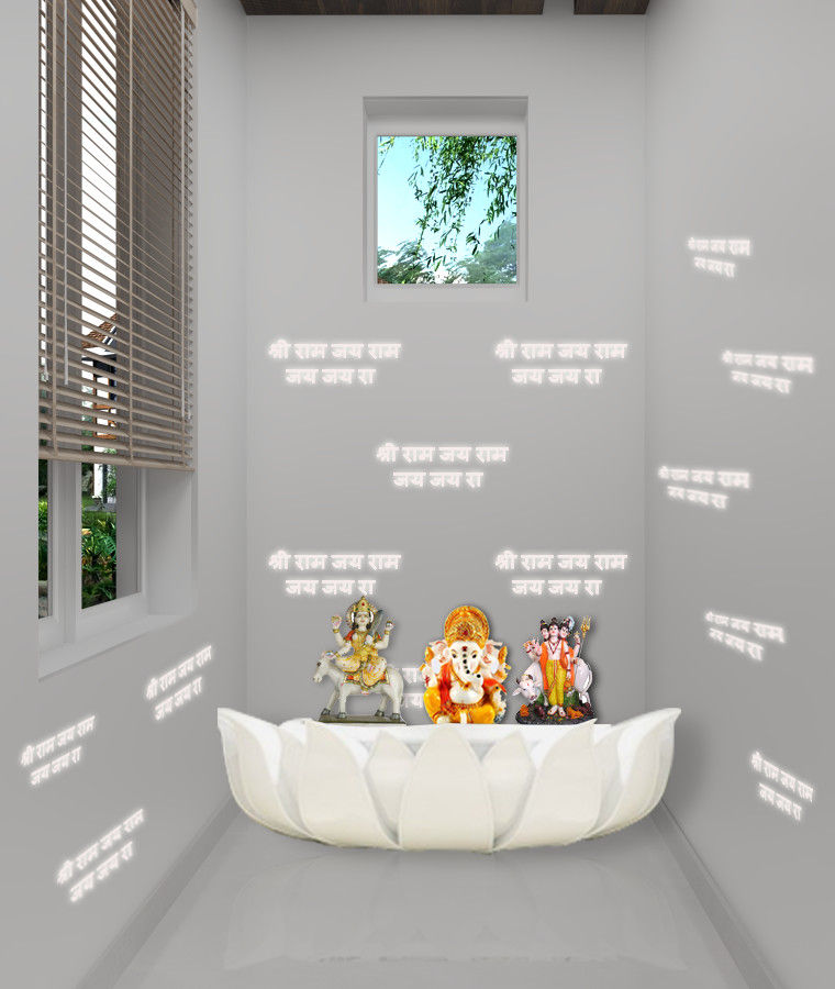 modern pooja room Rhythm And Emphasis Design Studio