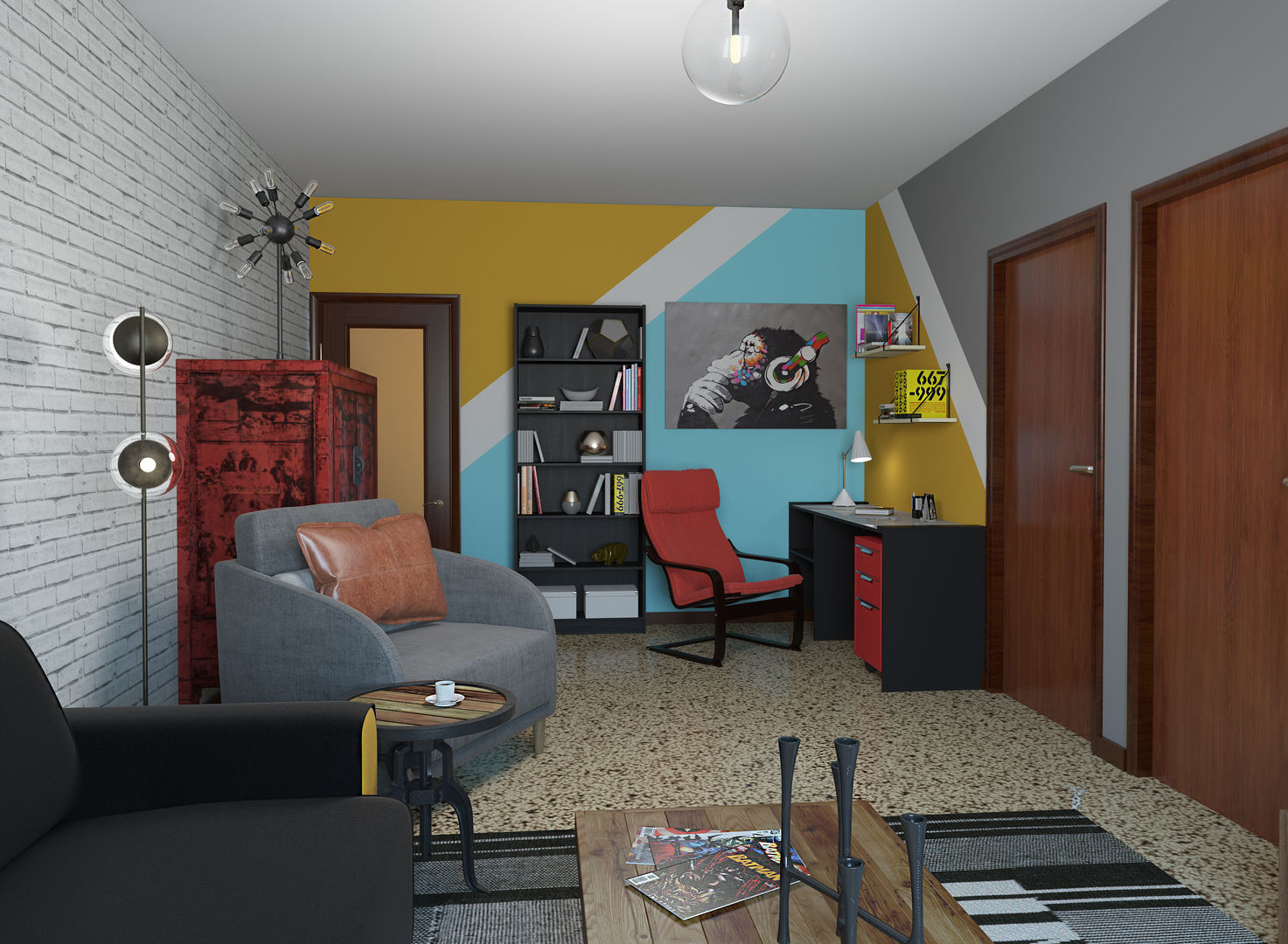 Pop Art Studio homify Study/office Pop Art,styles,decoration,studio,Pop Art studio,coloruful,workplace,home decor,3d designs,designers,living room,interior designs