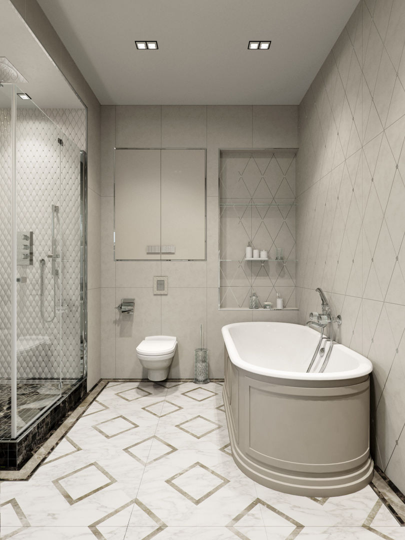 Квартира 59 метров в ЖК Привилегия, Lumier3Design Lumier3Design Modern Banyo