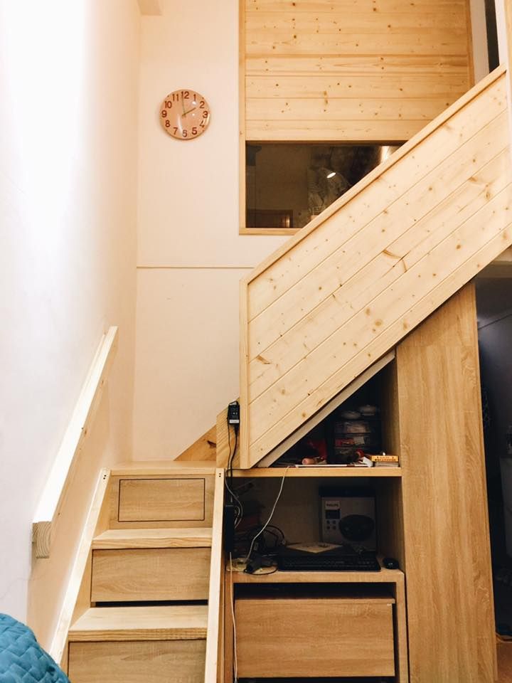 樓梯收納 圓方空間設計 Stairs Plywood