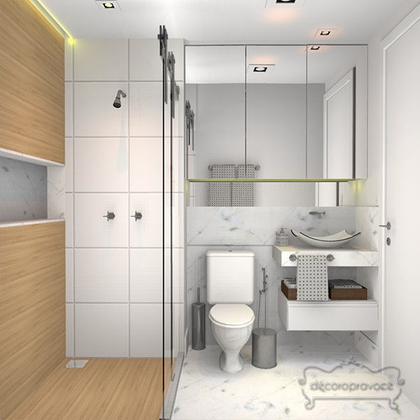 Apartamento Jovem Casal Moderno Escandinavo, Decoropravocê - Decoração ao seu alcance. Decoropravocê - Decoração ao seu alcance. Scandinavian style bathrooms