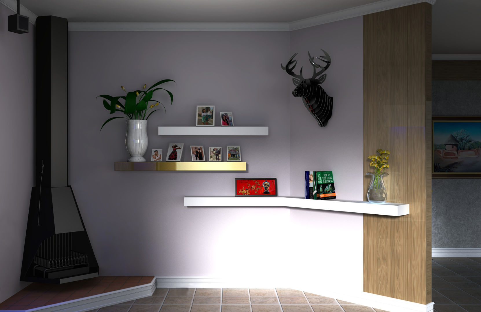 Bespoke Wall Display Units, Kori Interiors Kori Interiors Minimalistische Wohnzimmer Regale