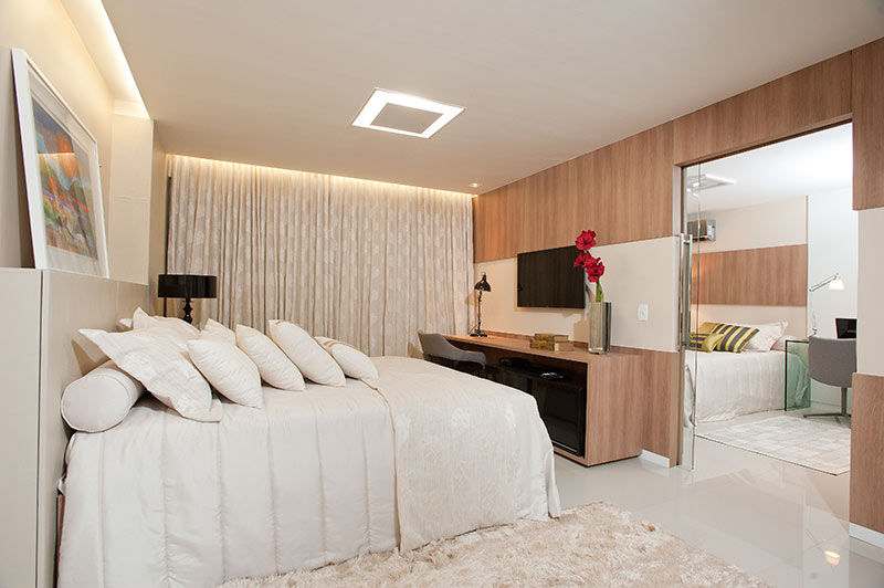 Apartamento em Fortaleza com vista para o mar, RI Arquitetura RI Arquitetura Modern style bedroom