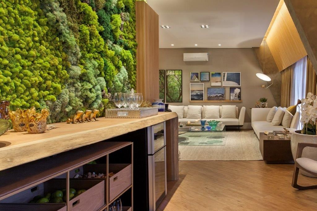 Moss Wall indoor Enviroment Vertical Garden - Jardim Vertical e Paisagismo Corporativo Interior garden Interior landscaping