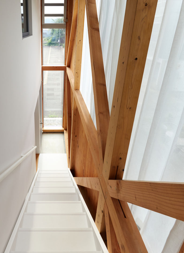 m house, Takeru Shoji Architects.Co.,Ltd Takeru Shoji Architects.Co.,Ltd Stairs