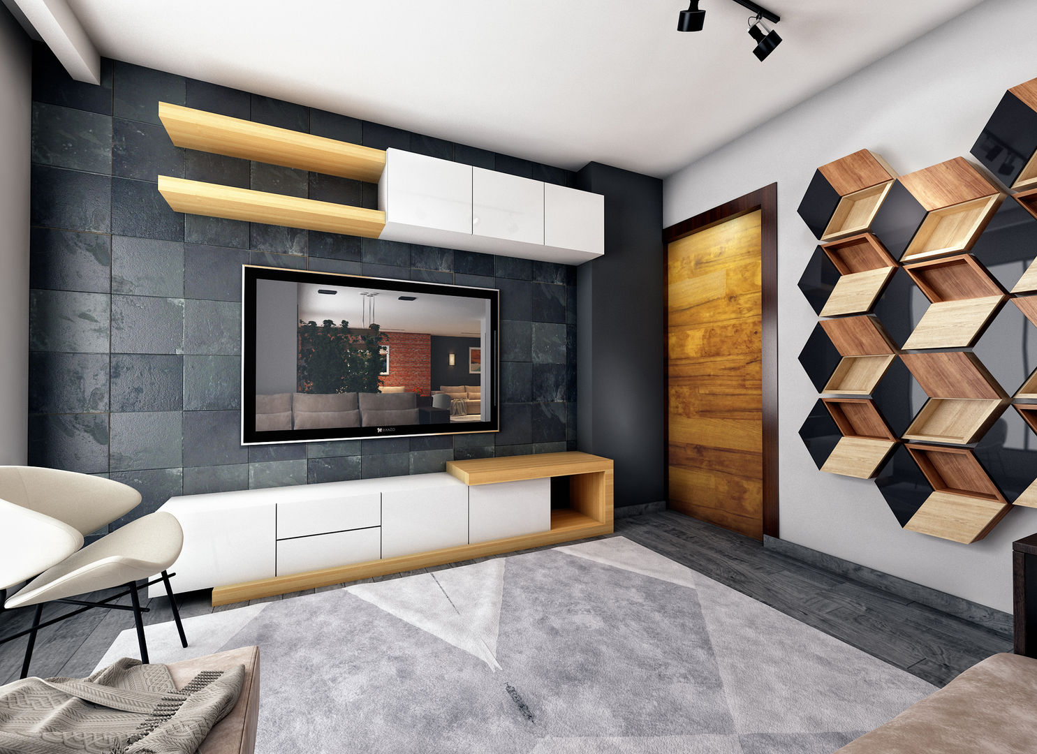 Apartment Interior in East Town Sodic, Zoning Architects Zoning Architects Modern Oturma Odası