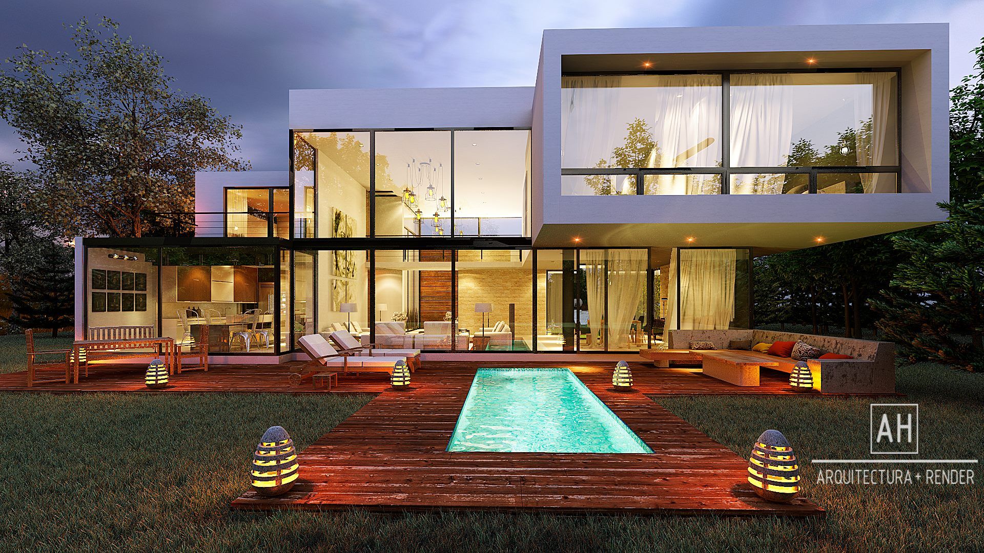 RESIDENCIA EN LEON, GTO., ah arquitectura + render ah arquitectura + render Single family home