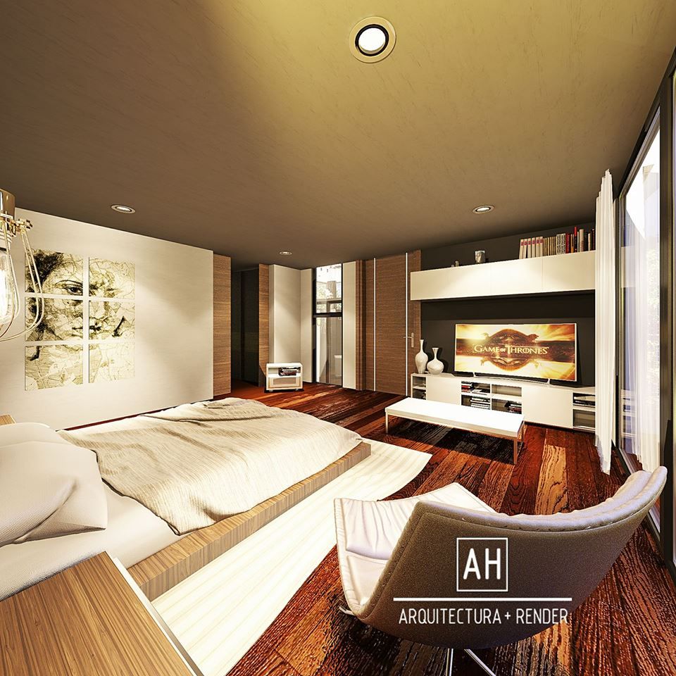 RESIDENCIA EN LEON, GTO., ah arquitectura + render ah arquitectura + render Moderne Schlafzimmer