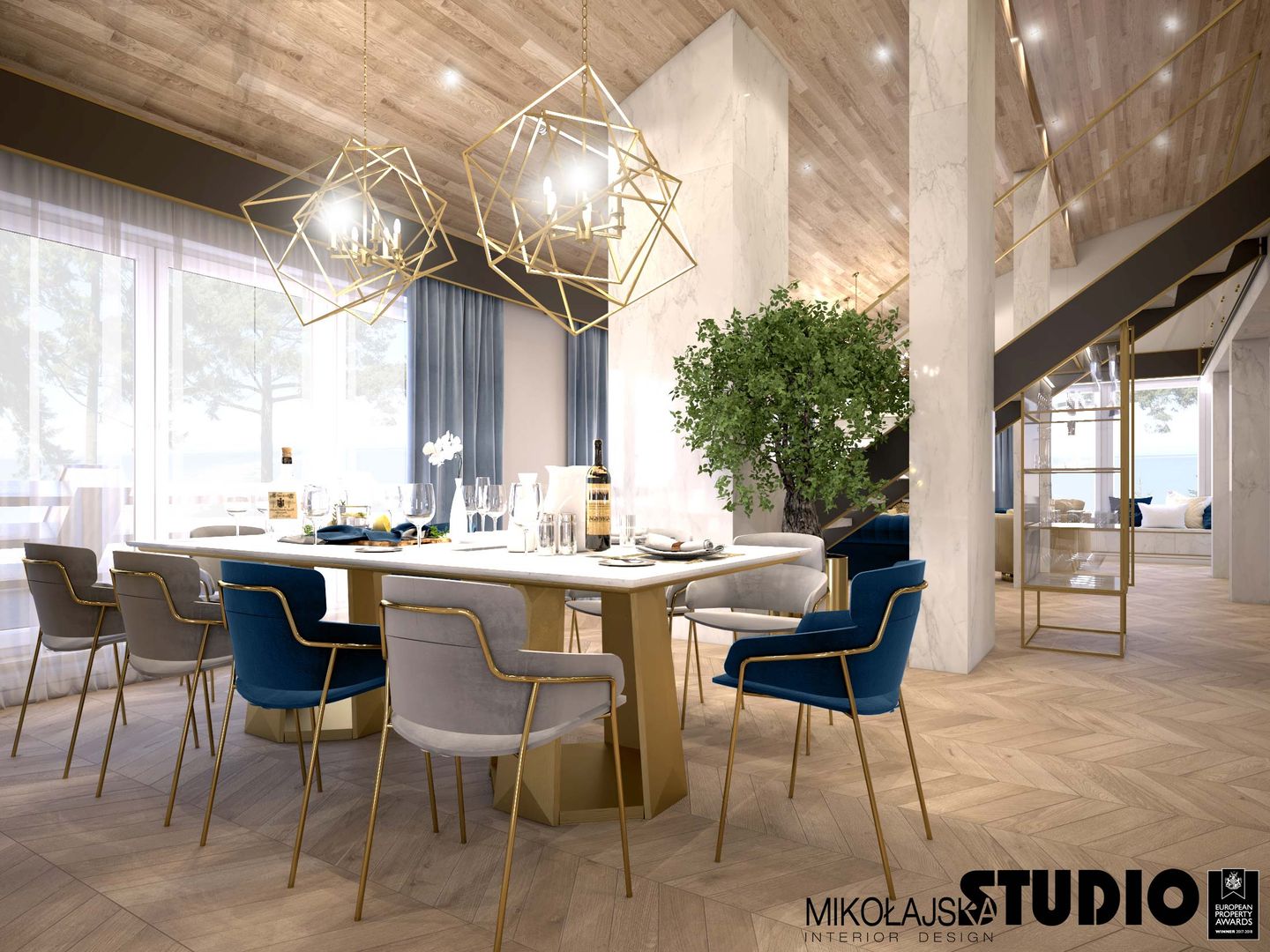 PENTHOUSE W ŚWINOUJŚCIU, MIKOŁAJSKAstudio MIKOŁAJSKAstudio Salas de estilo clásico