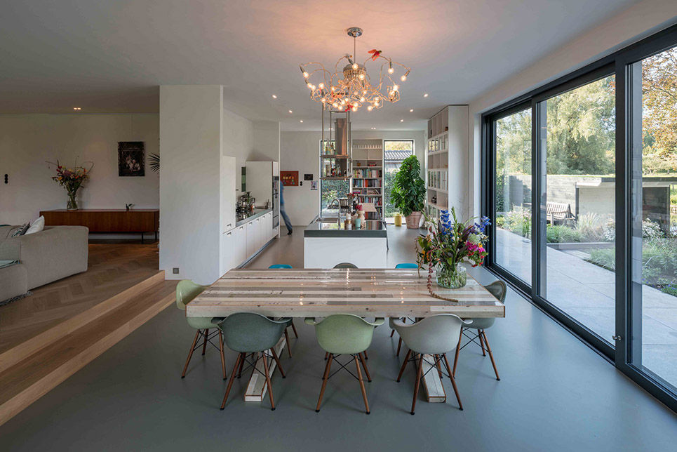 Nieuwbouw villa, Richèl Lubbers Architecten Richèl Lubbers Architecten ห้องทานข้าว