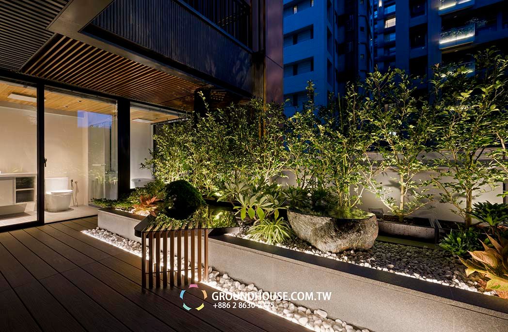 後院 大地工房景觀公司 Asian style balcony, porch & terrace