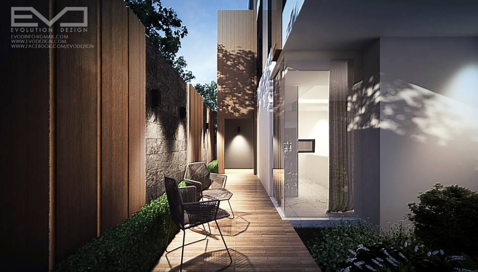 K.zing's House, evodezign co.,ltd. evodezign co.,ltd. Varandas, alpendres e terraços modernos