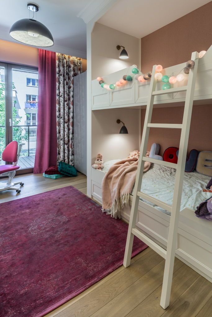 Luksusowy apartament w Warszawie - Saska Kępa, Viva Design - projektowanie wnętrz Viva Design - projektowanie wnętrz Kamar tidur anak perempuan Kayu Wood effect