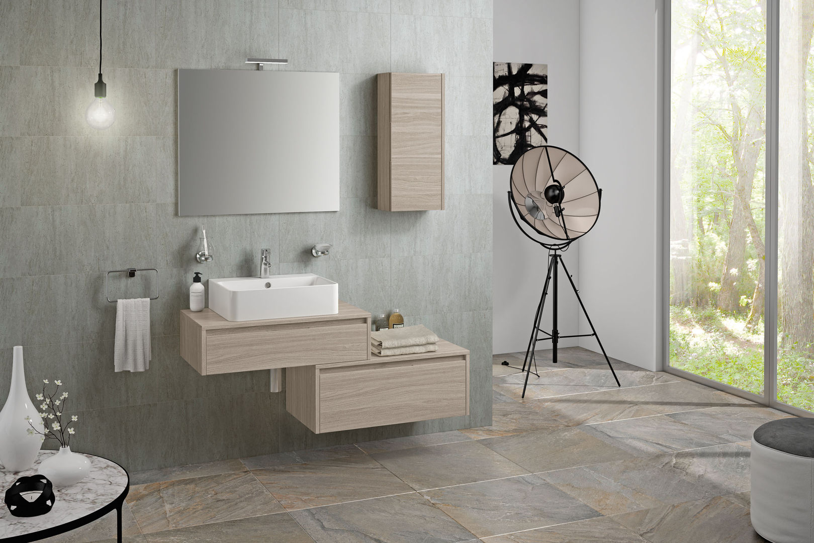 TREVI: Disponibile in finitura legno e laccata, FALEGNAMERIA ADRIATICA S.r.l. FALEGNAMERIA ADRIATICA S.r.l. Modern bathroom