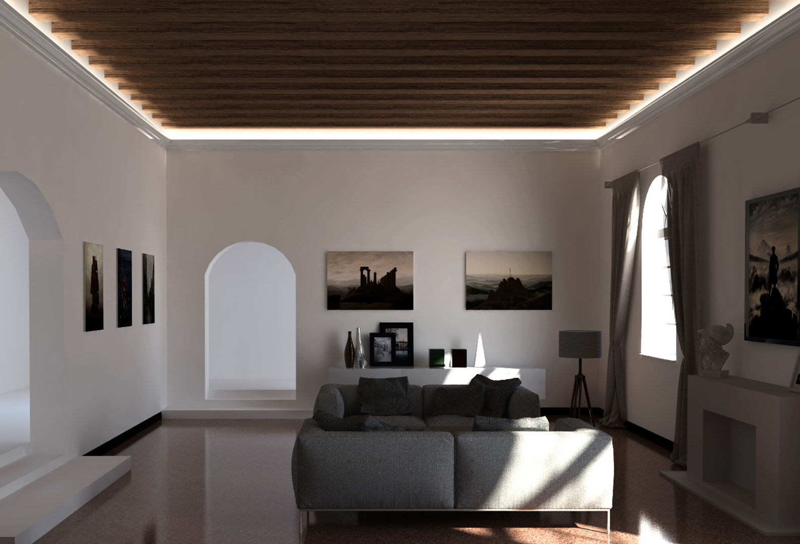 Cornice per led classica a soffitto - EL701 Eleni Lighting Soggiorno in stile rustico illuminazione a LED,indiretta,cornici per,led