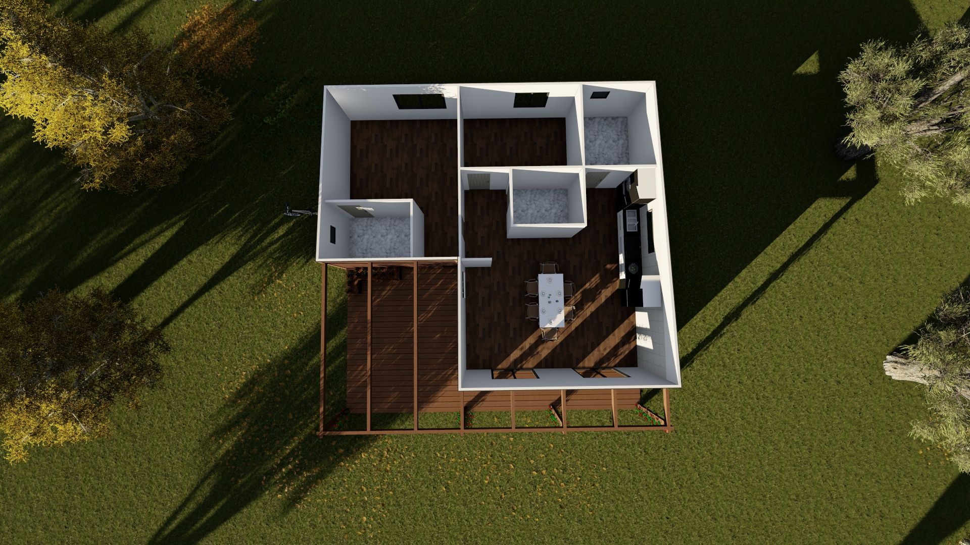 Casa modular de tipologia T2 com 123m², Discovercasa | Casas de Madeira & Modulares Discovercasa | Casas de Madeira & Modulares プレハブ住宅 木 木目調