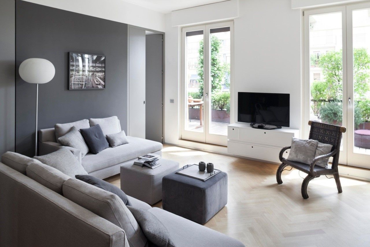 soggiorno Costa Zanibelli associati Soggiorno moderno Legno Effetto legno soggiorno,terrazza,grigio,mobile tv