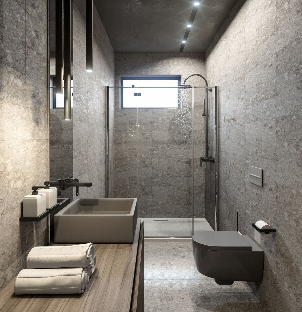 PARALLEL, ANARCHY DESIGN ANARCHY DESIGN Phòng tắm phong cách tối giản