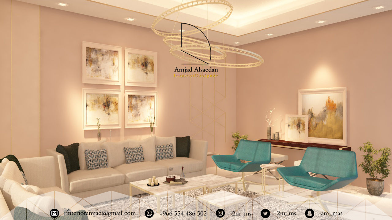 غرفة معيشة - Living room Amjad Alseaidan غرفة المعيشة