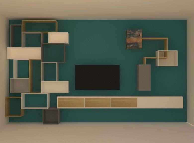 Parete Attrezzata, Michela Munns Design Michela Munns Design غرفة المعيشة خشب Wood effect خزانات التلفزيون الجانبية