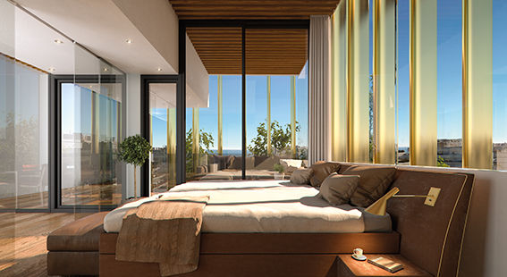Diseño de apartamentos de lujo en Marbella, AVANTUM AVANTUM Phòng ngủ phong cách hiện đại