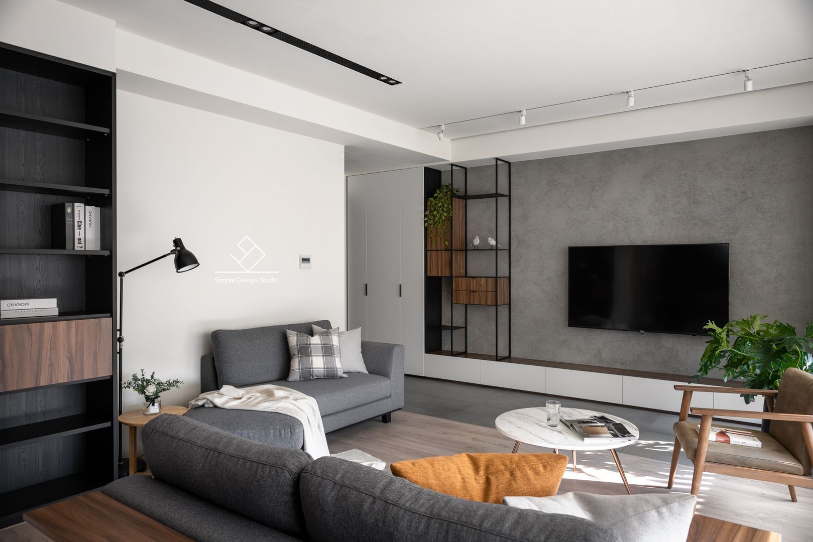 客廳 極簡室內設計 Simple Design Studio 现代客厅設計點子、靈感 & 圖片
