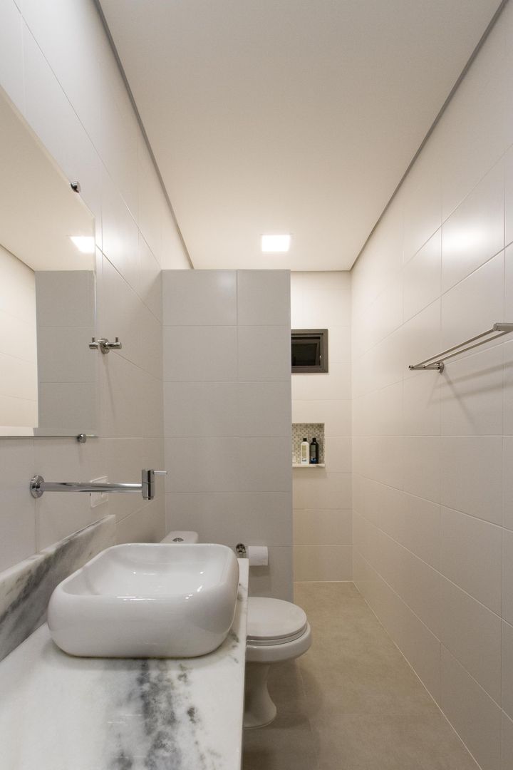 Banheiro Otoni Arquitetura Banheiros minimalistas Mármore Branco banheiro,cuba de apoio