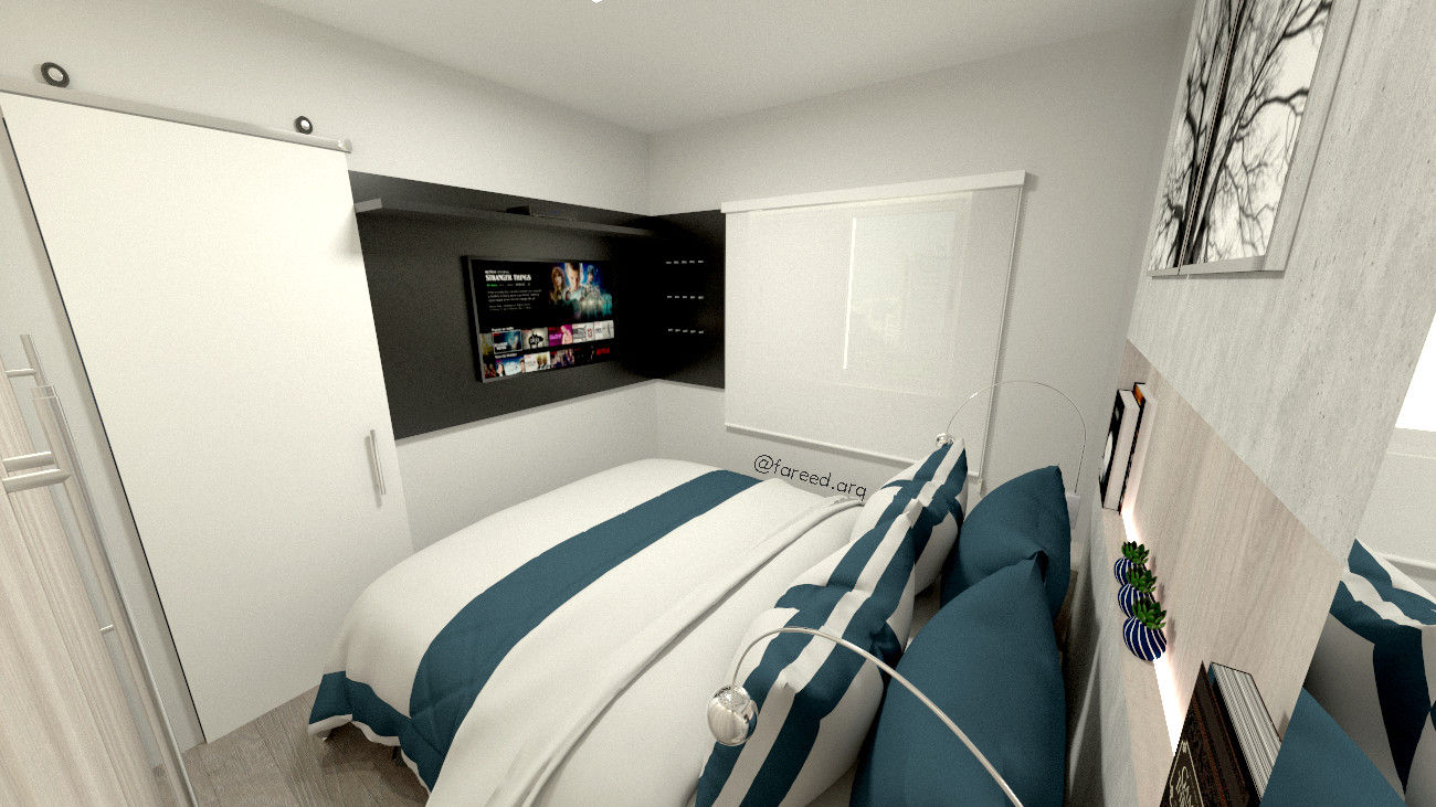 Projeto Residencial - 54m², Fareed Arquitetos Associados Fareed Arquitetos Associados Industrial style bedroom