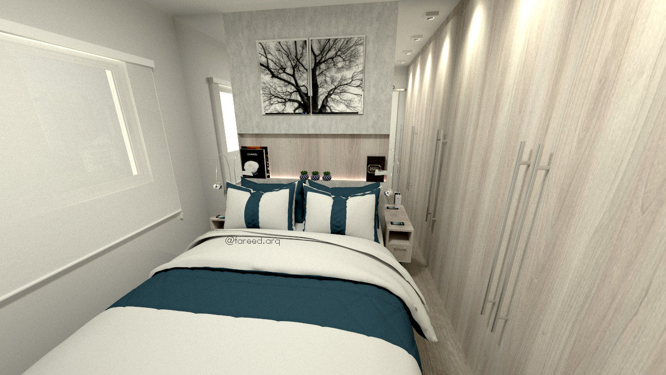 Projeto Residencial - 54m², Fareed Arquitetos Associados Fareed Arquitetos Associados Industrial style bedroom