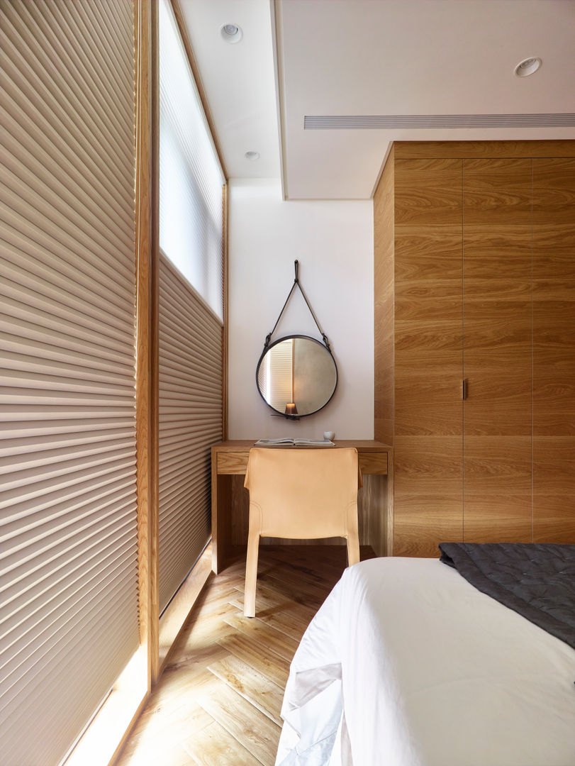 Grayscale, 形構設計 Morpho-Design 形構設計 Morpho-Design Dormitorios de estilo moderno