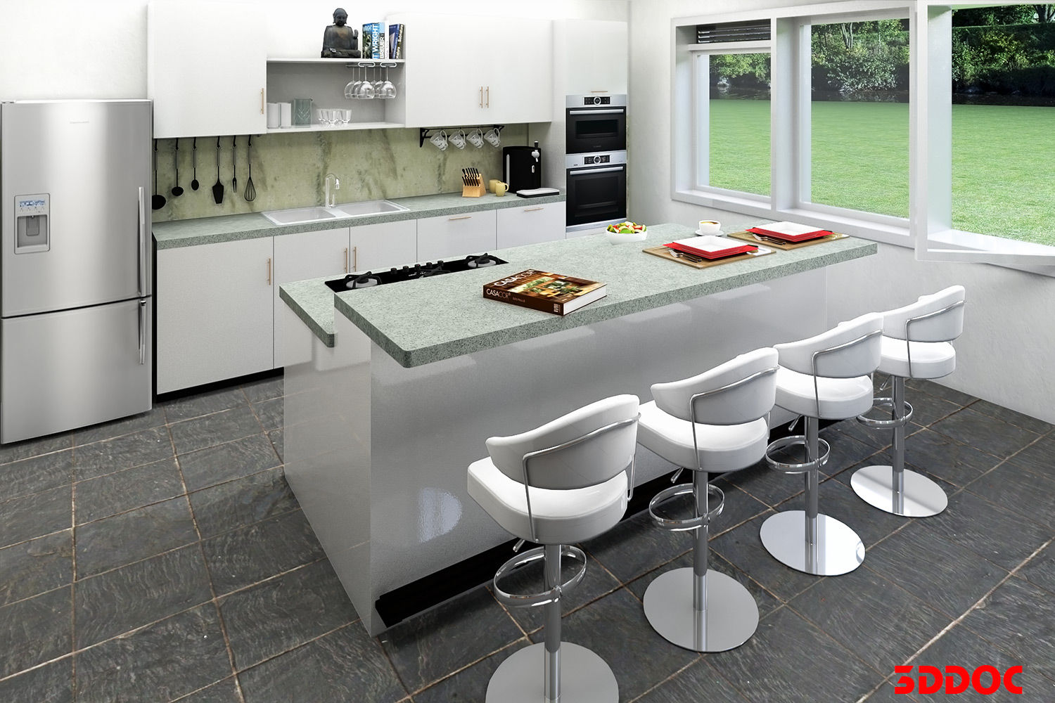 Keuken met eiland, 3DDOC 3DDOC Modern kitchen