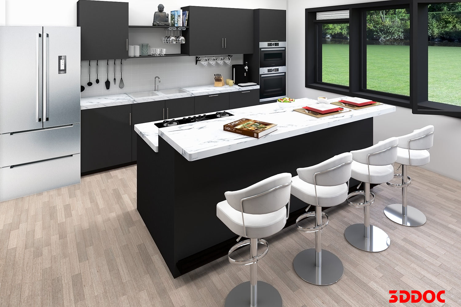 Keuken met eiland, 3DDOC 3DDOC Modern kitchen