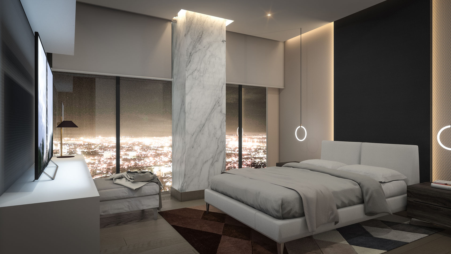 Skadia Luxury Towers , Rapzzodia Interiorismo Rapzzodia Interiorismo Modern style bedroom Marble