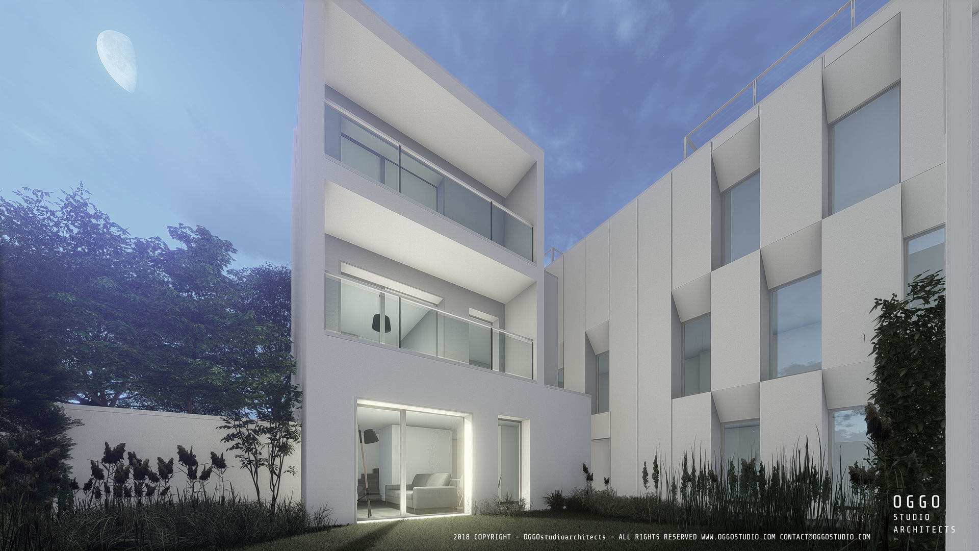 Vue 3D OGGOstudioarchitects, unipessoal lda Maisons minimalistes logement collectif