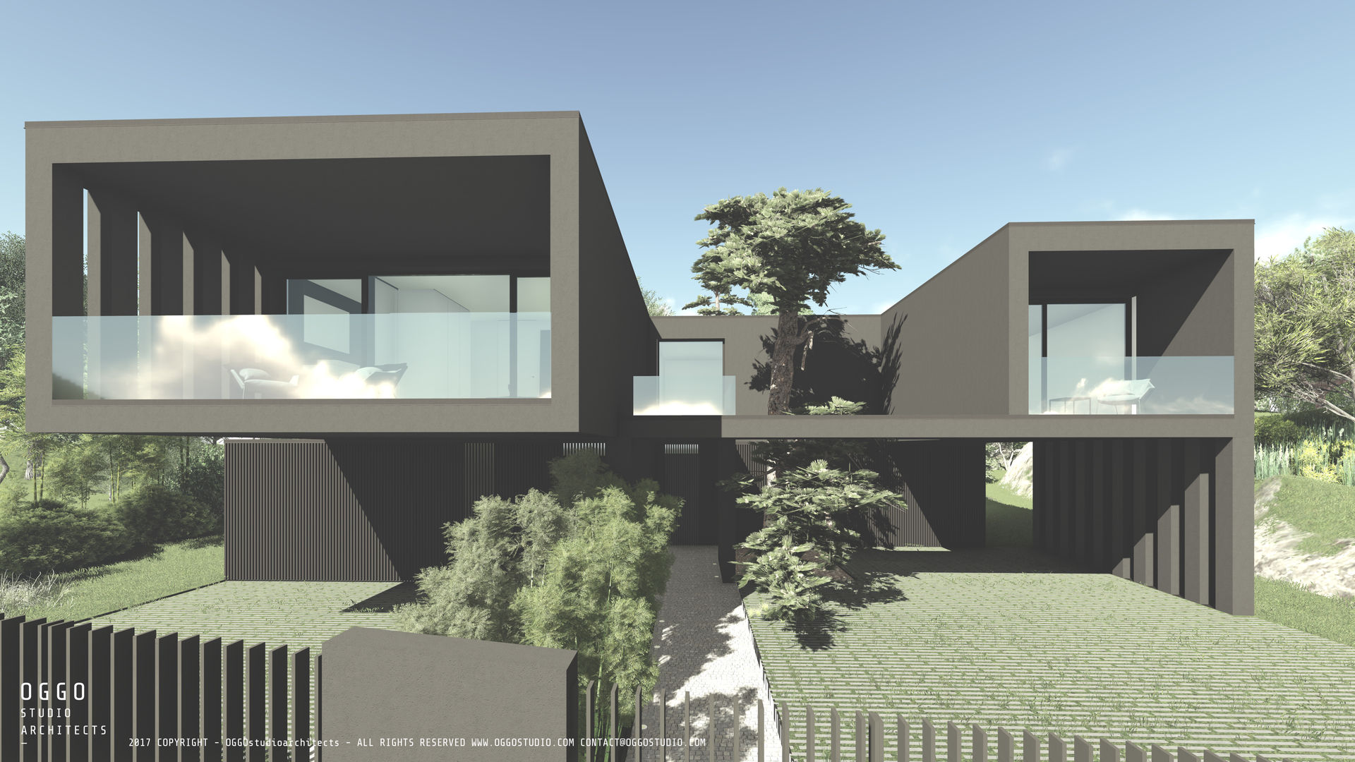 Entrance pah of house B OGGOstudioarchitects, unipessoal lda モダンな 家 houses,Guimarães,project