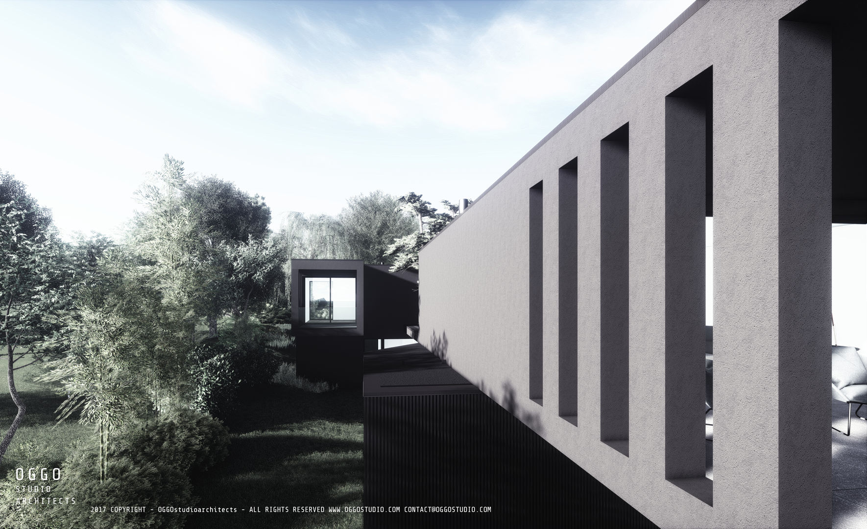 Suspended volume OGGOstudioarchitects, unipessoal lda Modern Houses Guimarães,project,houses,suspended,construction