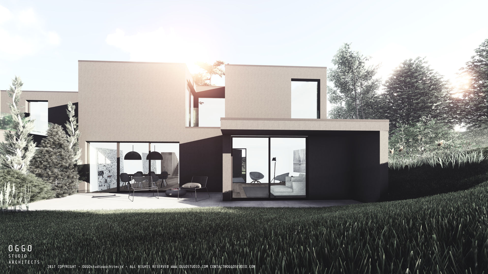 Back view of house A OGGOstudioarchitects, unipessoal lda Modern Garden Guimarães,houses,projects