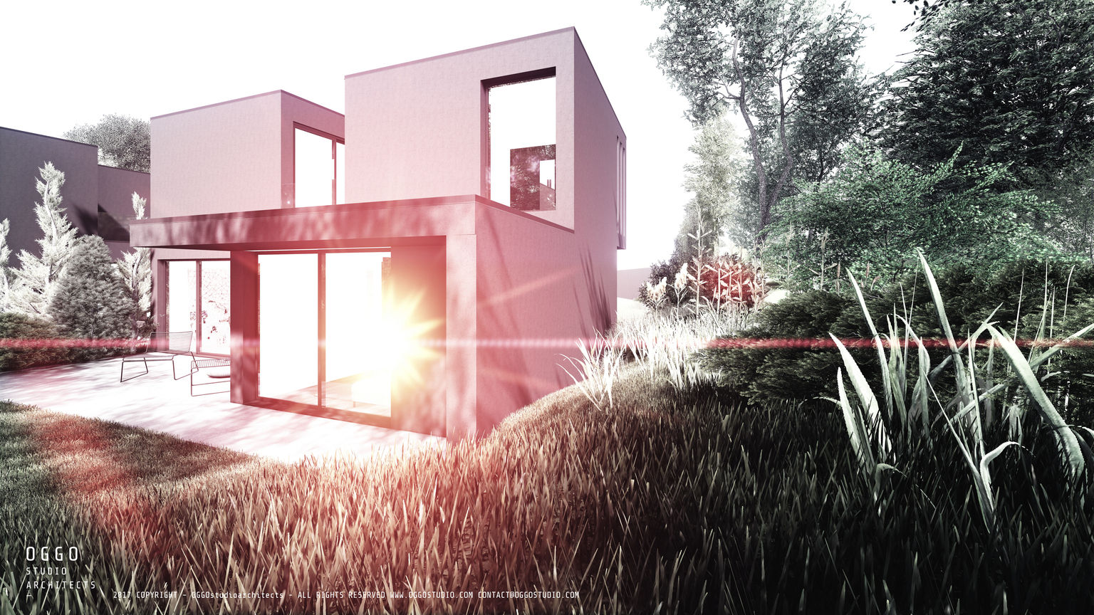 Back view of house A OGGOstudioarchitects, unipessoal lda Taman Modern Guimarães,houses,project