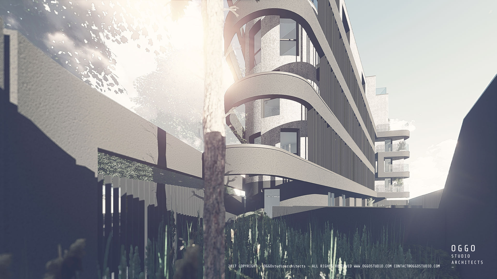 3D view OGGOstudioarchitects, unipessoal lda Modern houses Collective housing