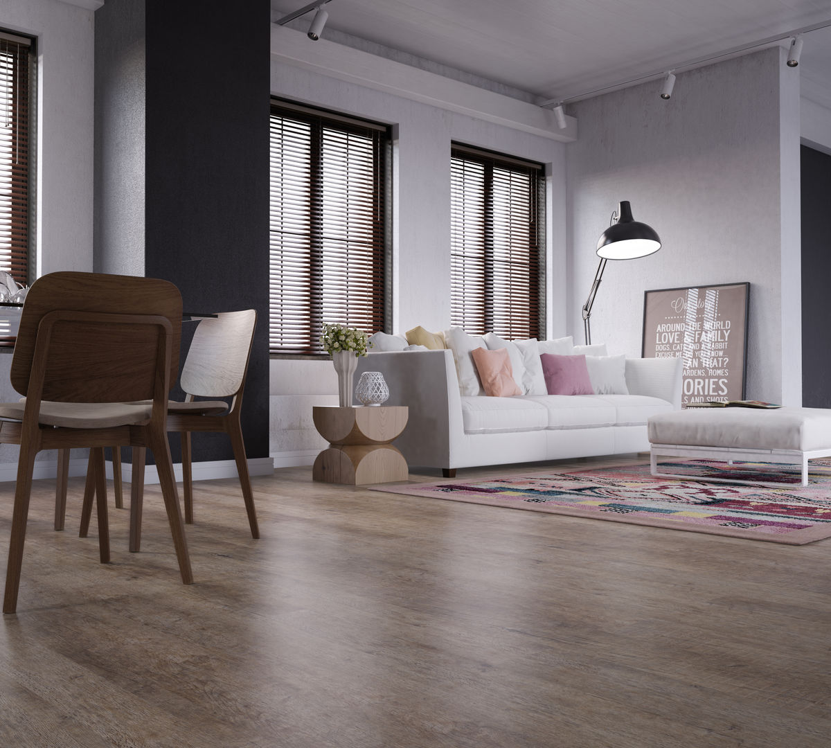 Piso Vinílico Durafloor Linha Art., Caminetto e MPisos Laminado e Vinílico Caminetto e MPisos Laminado e Vinílico บ้านระเบียง ยาง