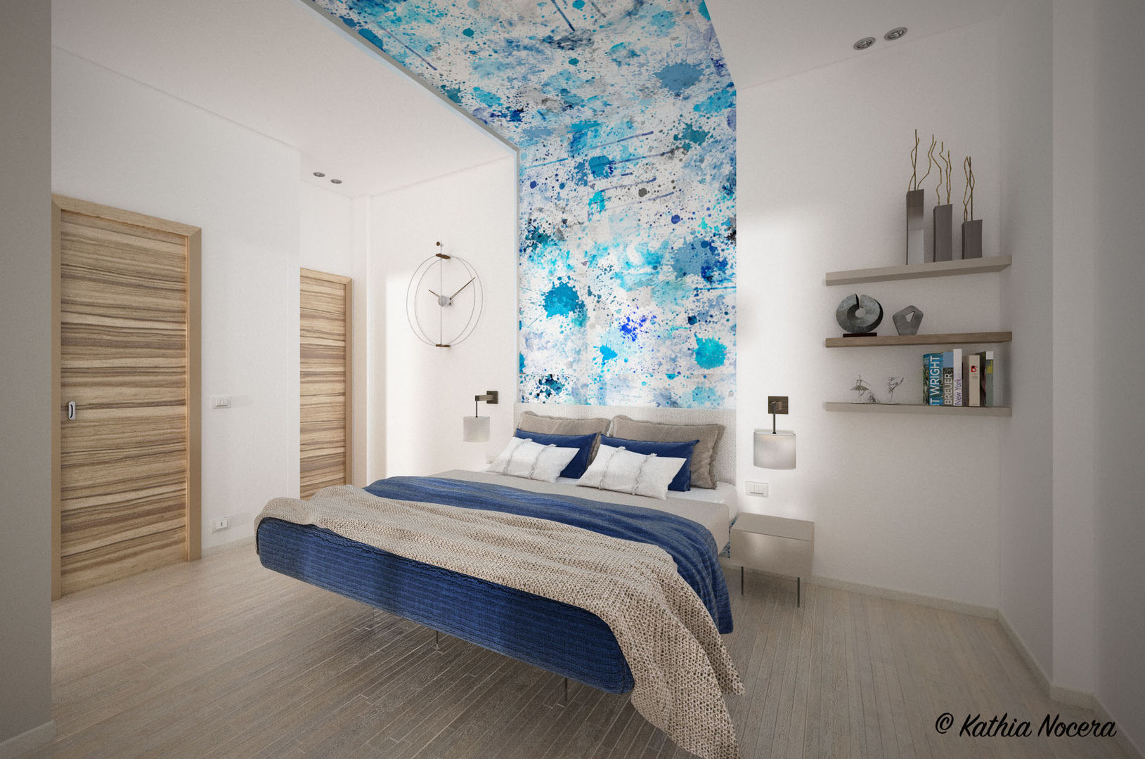 Casa di Marco, Nocera Kathia rendering progettazione e design Nocera Kathia rendering progettazione e design Mediterranean style bedroom