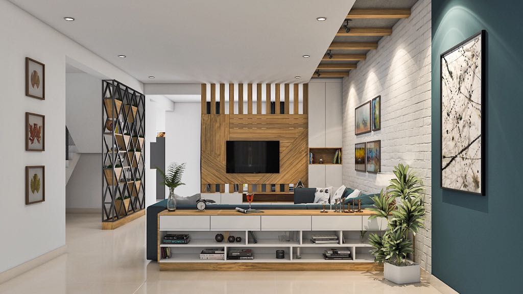 Contemporary Villa Design, Modulart Modulart Endüstriyel Oturma Odası Raflar