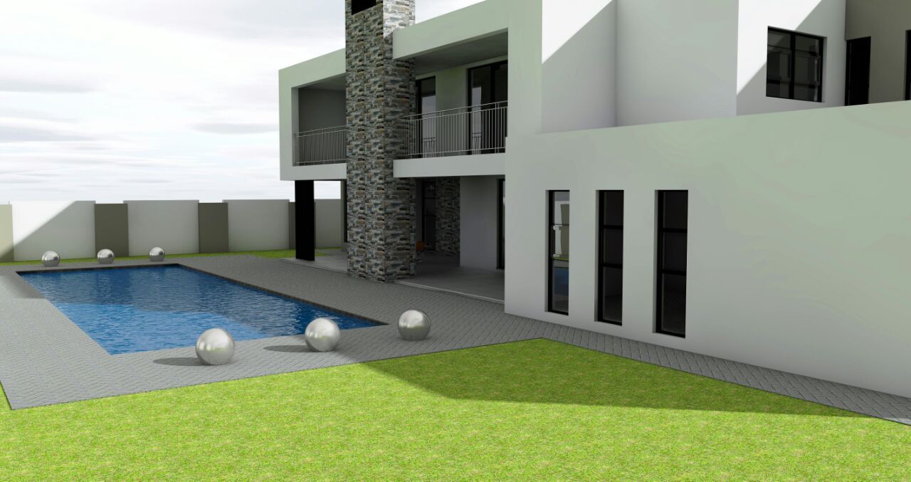garden and pool area homify Modern houses
