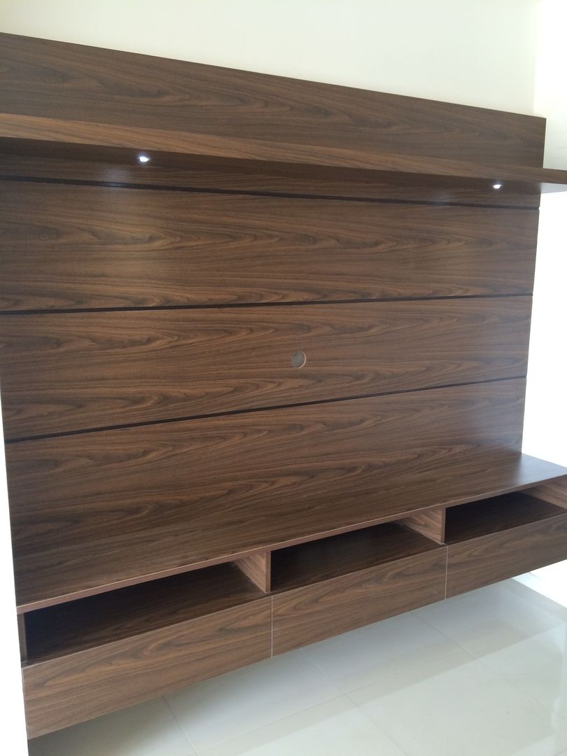 HSR Layout, Design Space Design Space Modern living room Plywood TV stands & cabinets