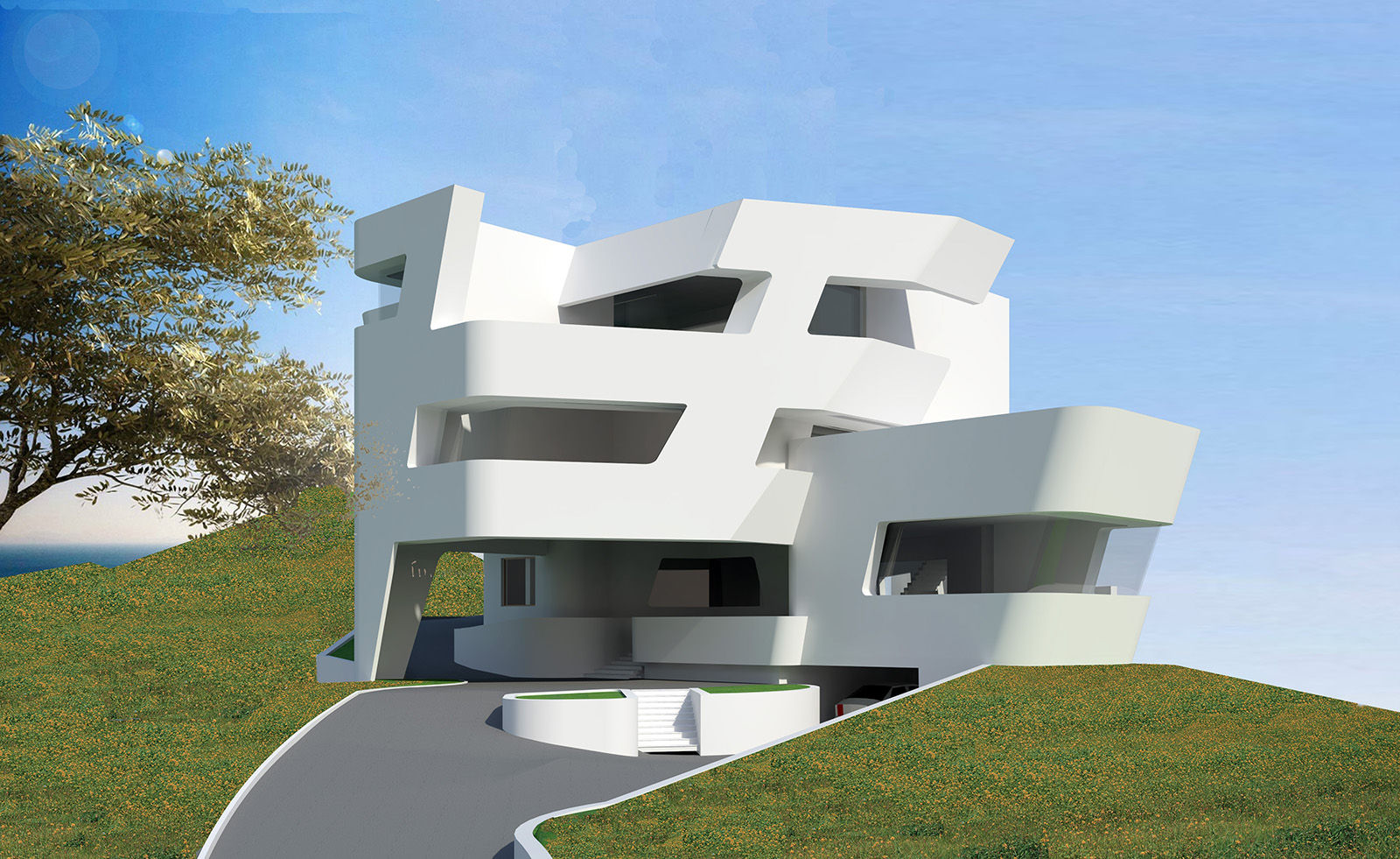 exterior houses, S Squared Architects Pvt Ltd. S Squared Architects Pvt Ltd. Rumah keluarga besar Beton