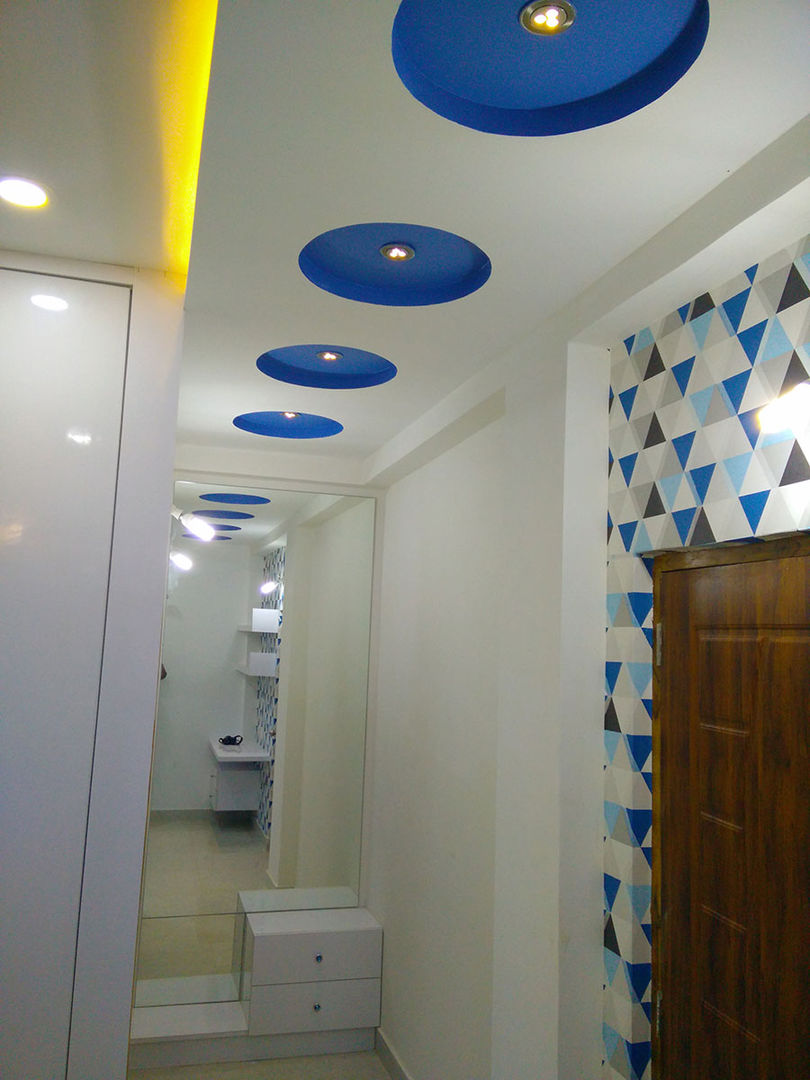 Mr Ravi Kumar PVR Meadows 3BHK Villa, Enrich Interiors & Decors Enrich Interiors & Decors Modern Corridor, Hallway and Staircase Lighting