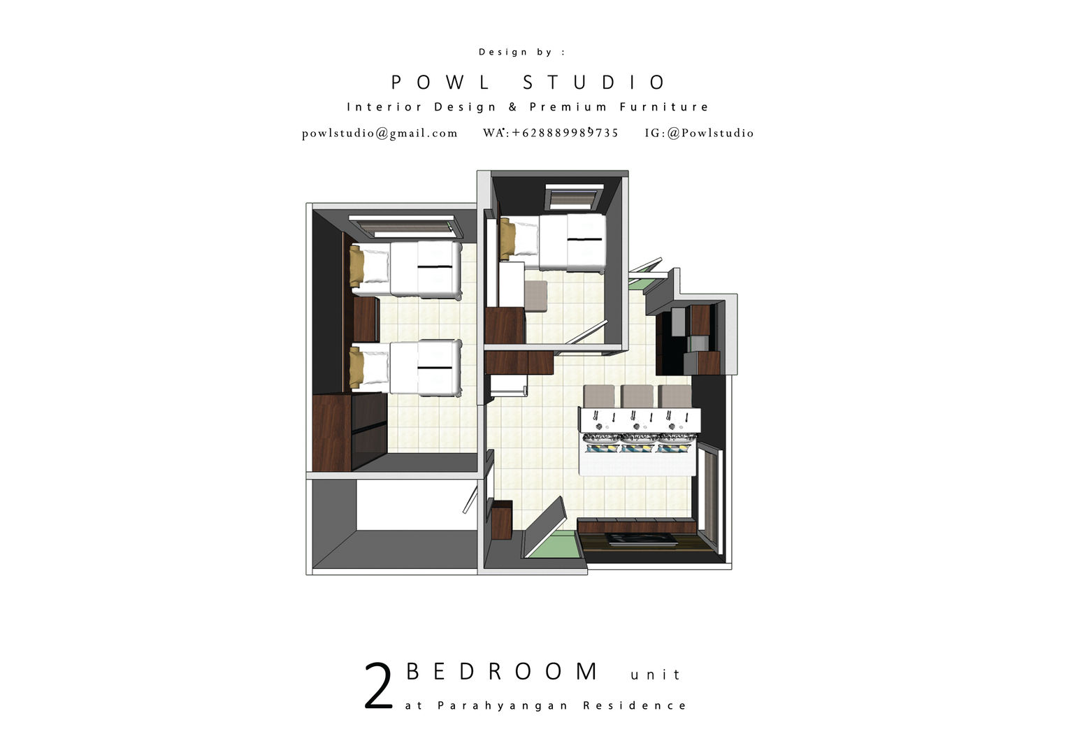 Parahyangan Residence 12 CH - Tipe 2 Bedroom, POWL Studio POWL Studio