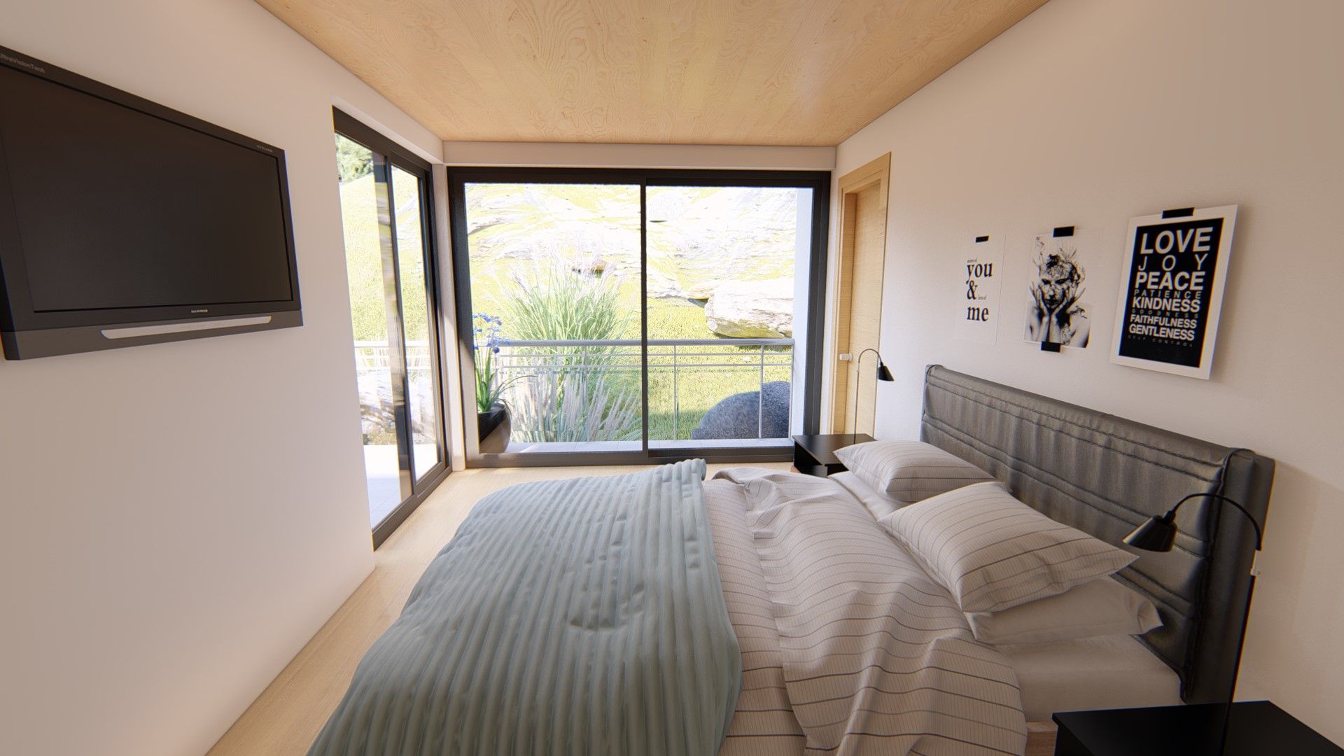 Diseño vivienda en ladera con desniveles 104m2 en Peñuelas , Ekeko Arquitectura Ekeko Arquitectura Bedroom